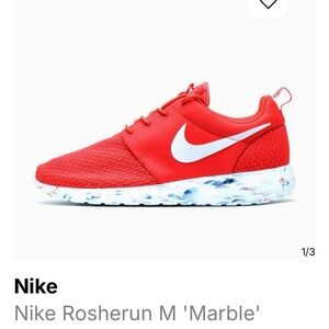 Nike Red and White Athletic Shoes with Sleek Design